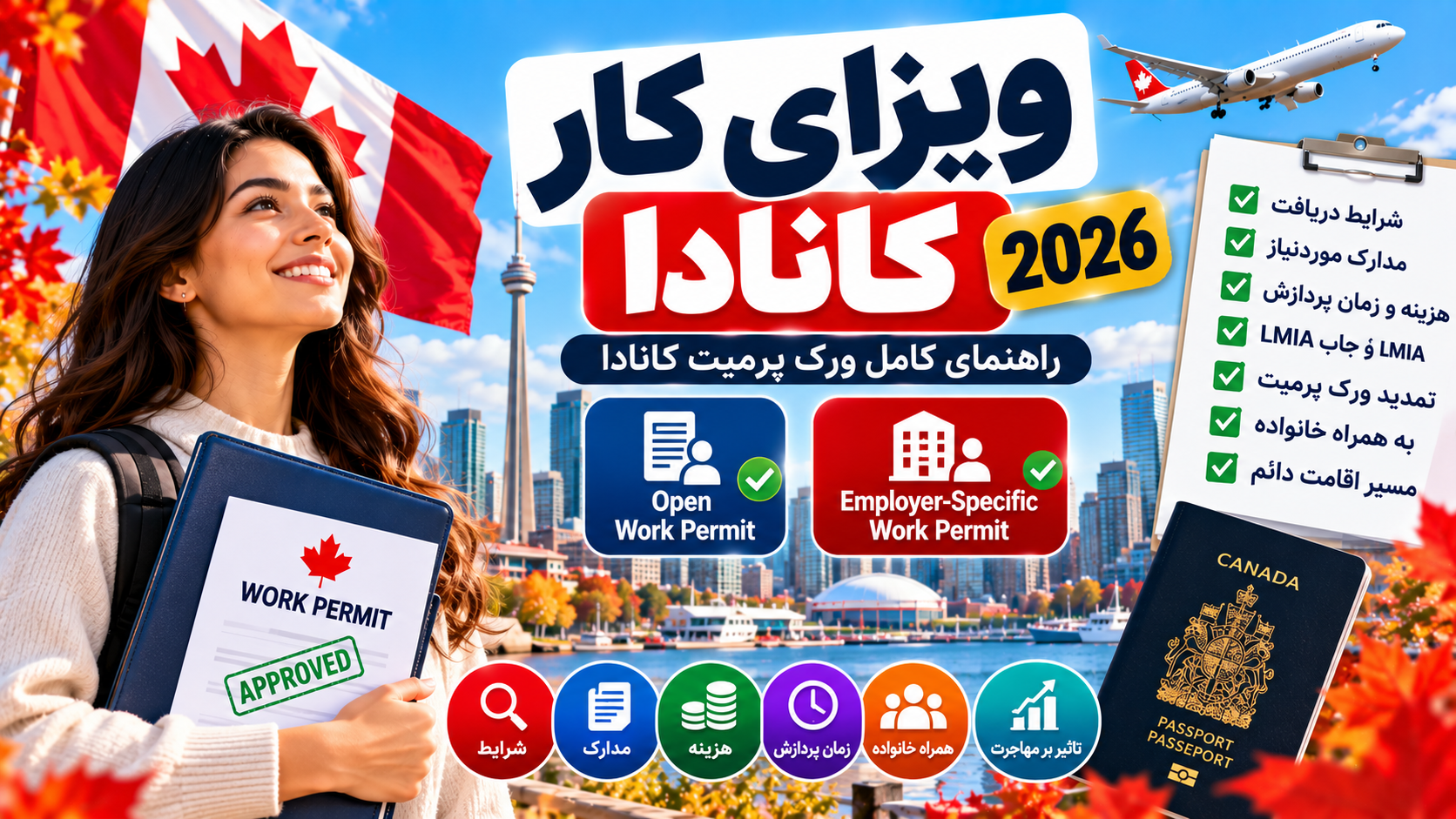 ویزای کار کانادا 2026؛ شرایط، مدارک، انواع ورک پرمیت و هزینه