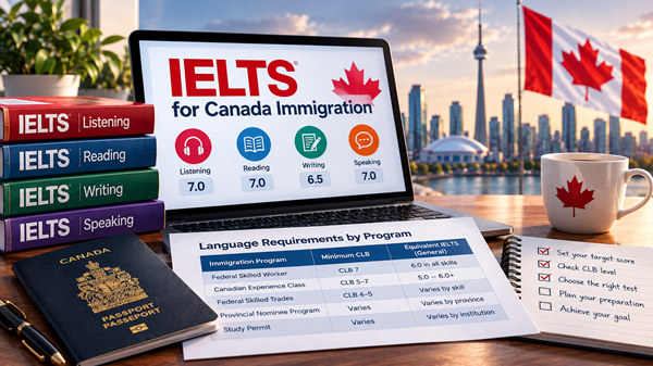 آیلتس برای مهاجرت کانادا 2026؛ حداقل نمره و CLB